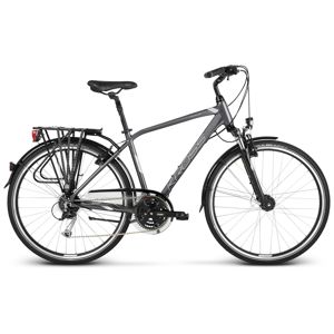 Pánsky trekingový bicykel Kross Trans 5.0 28" - model 2020 grafitová/šedá/stříbrná - L (21'') - Záruka 10 rokov