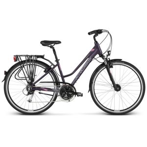 Dámsky trekingový bicykel Kross Trans 5.0 28" - model 2020 fialová/stříbrná - L (19") - Záruka 10 rokov