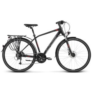 Pánsky trekingový bicykel Kross Trans 8.0 28" - model 2020 čierna/červená/strieborná - S (17'') - Záruka 10 rokov