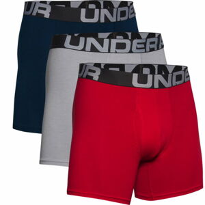 Boxerky Under Armour Charged Cotton 6in 3 páry Red - S